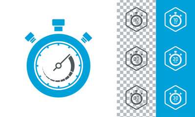 Stopwatch icons are designed in a simple. stop watch timer flat vector icon for apps and websites. easy to change colour and size in vector illustration