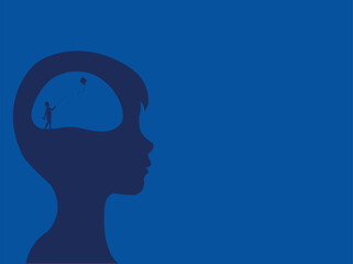 Childhood concept. Child flying kite. Stop child labor day. Happy children's day concept. vector illustrations.