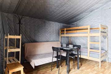 Photos of beautiful glamping in the winter forest