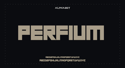 Fototapeta na wymiar perfium Abstract Fashion Best font alphabet. Minimal modern urban fonts for logo, brand, fashion, Heading etc. Typography typeface uppercase lowercase and number. vector illustration full Premium look