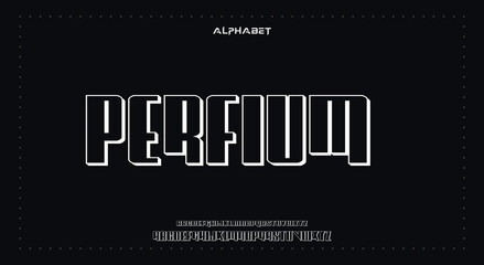 perfium Abstract Fashion Best font alphabet. Minimal modern urban fonts for logo, brand, fashion, Heading etc. Typography typeface uppercase lowercase and number. vector illustration full Premium look