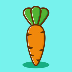 A cartoon carrot on a blue background