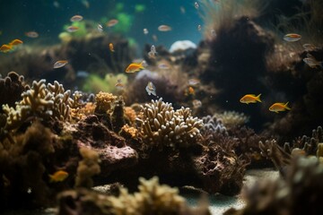 Naklejka na ściany i meble Marine biodiversity and conservation efforts, bokeh Generative AI