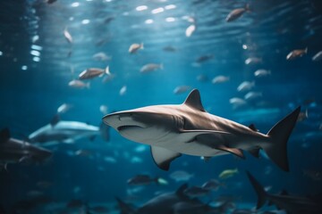 The different types of sharks and their behavior, bokeh Generative AI