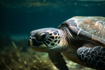 Obraz premium The importance of protecting sea turtles and their habitats, bokeh Generative AI