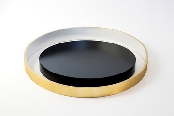 3D render of empty geometric podium for product display