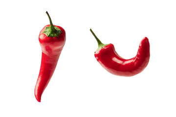 Red hot chili pepper isolated on a white background.