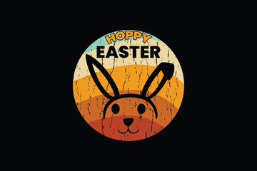 Hoppy Easter Vintage T-Shirt Design