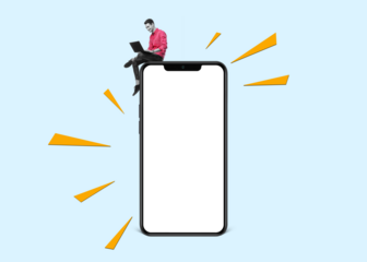 Web app development and phone application programming tiny person concept, transparent PNG background. Digital online project with website code writing. Art collage.