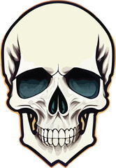 Human Skull realistic vector illustration, Minimalist Skull vector