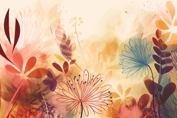 Fototapeta na wymiar abstract background image that showcases the beauty of the natural world, with flowers, leaves, and other organic elements Generative AI