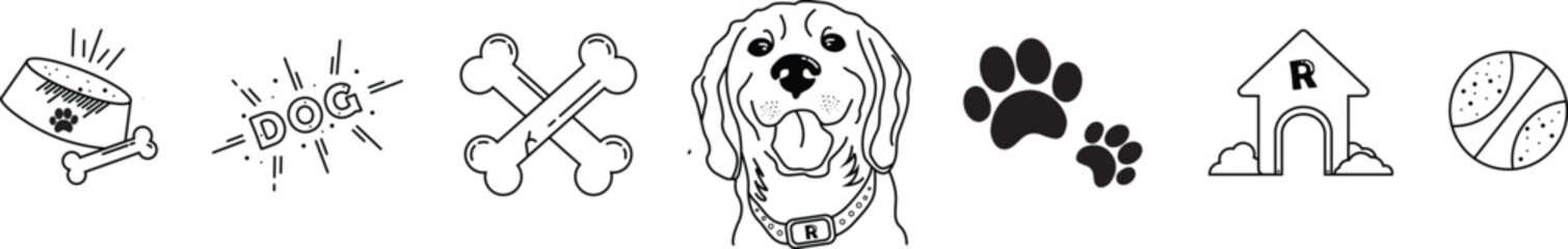 Dog vector and dog symbols
