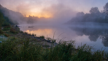 morning mist over the river