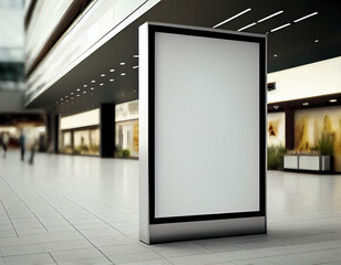 Blank billboard posters in the shopping mall,Empty advertising billboard. AI Generated