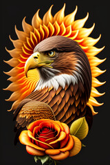 Obraz premium Luxury beautifull eagle abstract digital ai illustrations generative ai