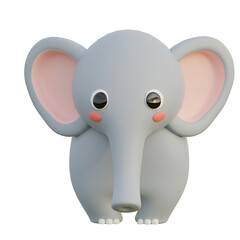 3d elephant with a heart