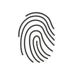 Hand drawn fingerprint. Illustration on transparent background