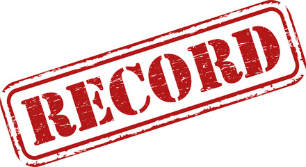 Record grunge rubber stamp