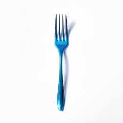 blue fork on white background