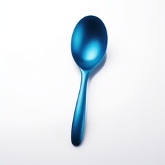 blue spoon on white background