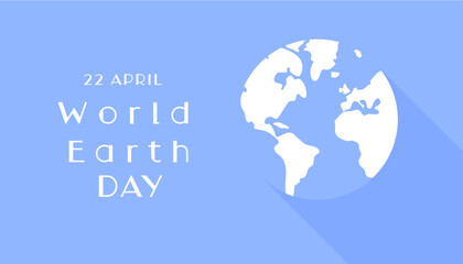 Vector earth day illustration with planet on blue background