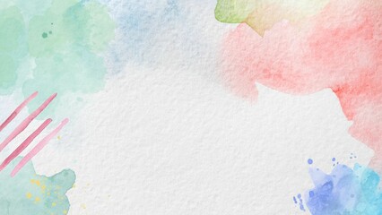 Background abstract image, made in watercolor technique, with openwork stains. There is space for text, drawing or presentation. Colorful background for your work.