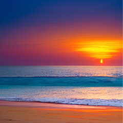 Obraz premium sunset on the beach