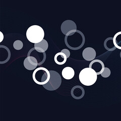 Wave line with circle dot background.