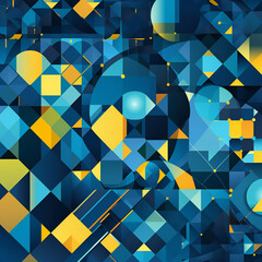 Fototapeta na wymiar Blue yellow geometric background, abstract, colors