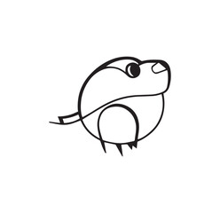 A robot penguin vector line art for color page.