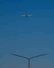 hydrant plane fights fires. Helicopter works on the fires