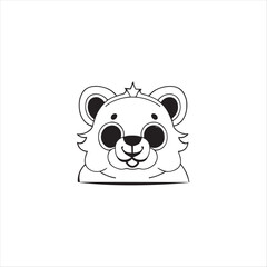 Cartoon puppy vector line art for coloring page.