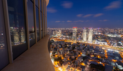 Tel Aviv and Ramat Gan top view from new residential building
