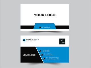 
Double-sided creative business card template.Portrait and landscape orientation. Horizontal and vertical layout.
 Personal visiting card with company logo. Vector illustration.