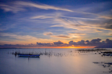 Fototapeta premium sunset over the lake