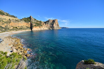 Fototapeta na wymiar Rocky picturesque beach in Spain