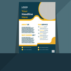 corporate Business A4 vector flyer design for company promotion.poster or brochure cover layout and advertising
