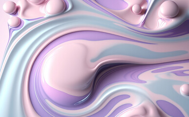 Light pink, baby blue and lavender fluid background, Generative AI