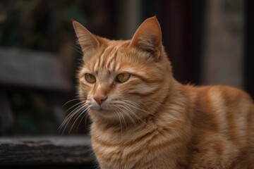 Obraz premium a nice ginger cat portrait. Generative AI