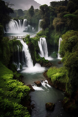Fototapeta premium Paraíso da paisagem da cachoeira