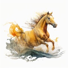 watercolor Horse painting, generative ai