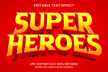 Fototapeta na wymiar Super hero 3d editable text effect