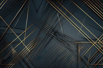  a black and gold abstract background with lines and shapes in the middle of the image and a black background with lines and shapes in the middle of the image.  generative ai