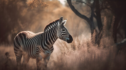 Fototapeta na wymiar Zebra in Savanna