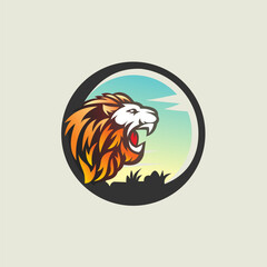Roaring lion logo design