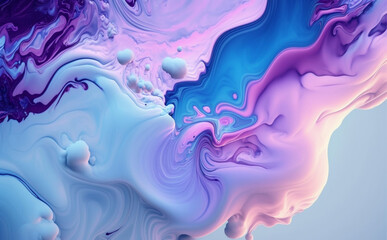 Fototapeta na wymiar Sky blue and lavender fluid background, Generative AI