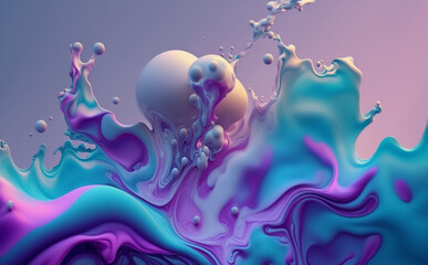 Sky blue and lavender fluid background, Generative AI