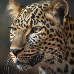 Fototapeta na wymiar Leopard portrait, creative digital illustration, animals, wildlife