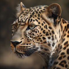 Fototapeta na wymiar Leopard portrait, digital illustration artwork, animals, wildlife