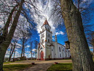 Built in 1889, the Catholic Church of Saint Anthony of Padua in the village of Niewodzica Kościelna in Podlasie, Poland.
